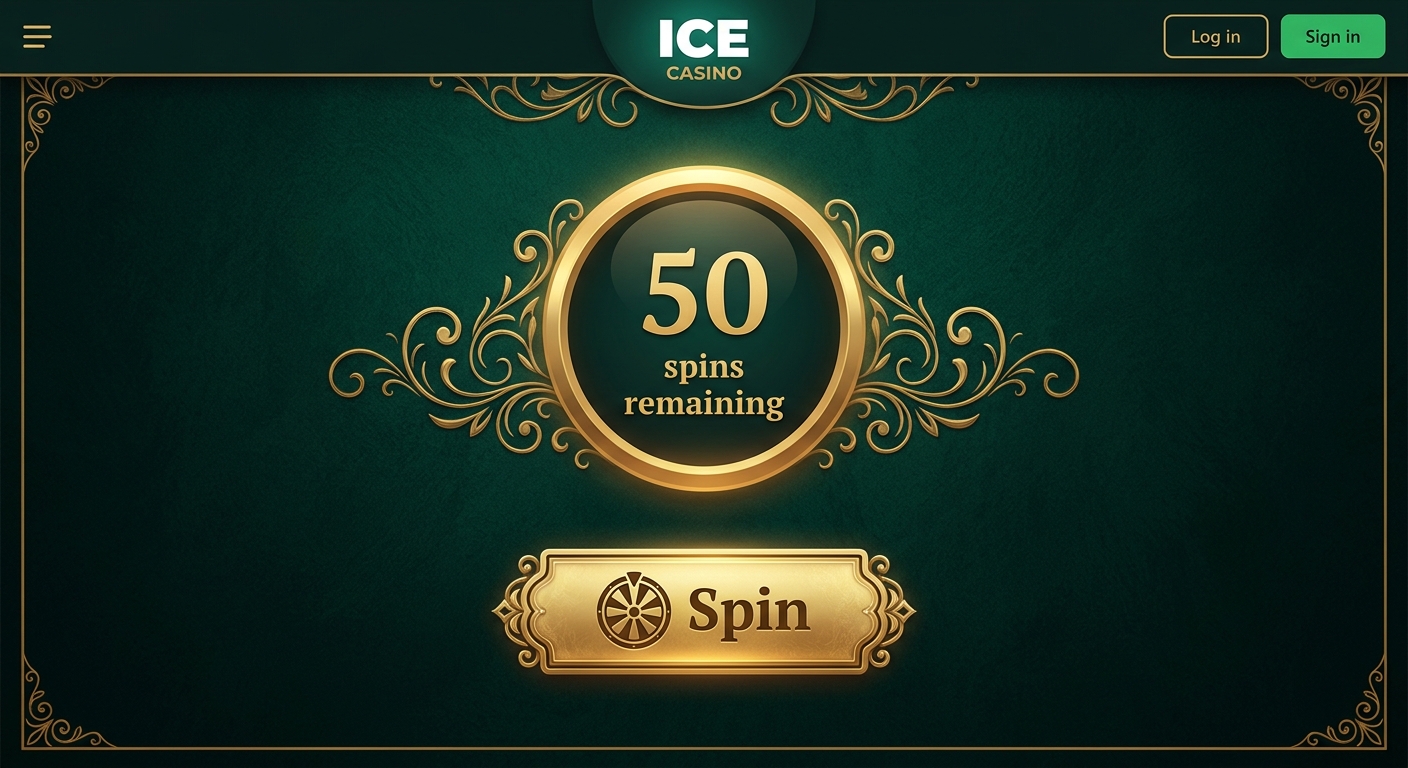 Screenshot procesu korzystania z darmowych spinów w Ice Casino